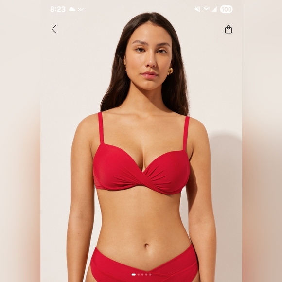 Red Calzedonia Push Up Bikini Top Medium - Picture 1 of 4